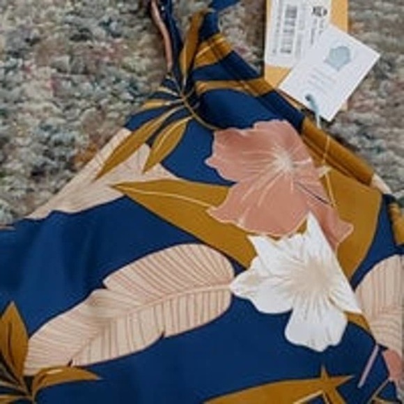 Kona Sol Floral CrissCross Back One Piece Swimsuit -L - Picture 5 of 8